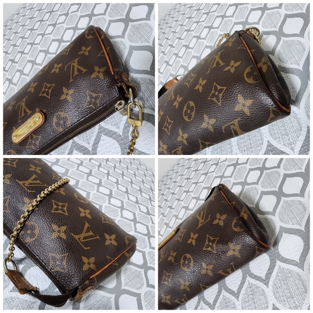 Authentic LOUIS VUITTON Monogram Canvas Eva Clutch/ Crossbody Bag Brown - Picture 9 of 16